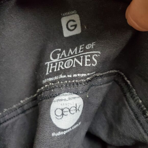 Game Of Thrones Women's Denim Jacket Large Black House Stark Studio Geek Cosplay - Picture 11 of 12